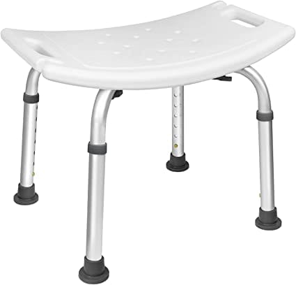Taburete de Ducha Silla de Ducha Altura Regulable Antideslizante Asiento de bañera para Personas Mayores 38-53cm sin Respaldo