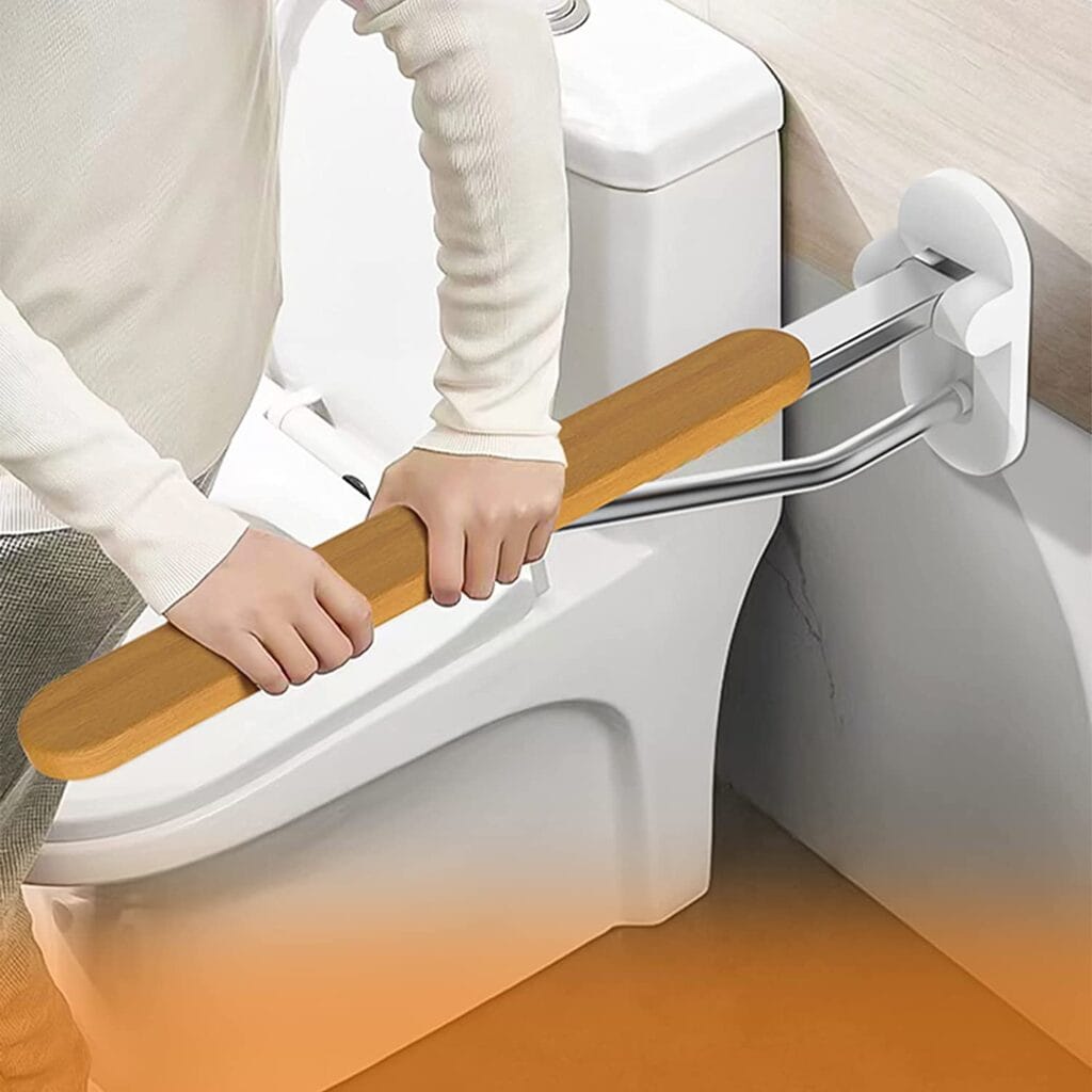 Ayuda Tecnica Barra Minusvalidos Abatible Baño, Barra de Apoyo para Inodoro Plegable, Barra de Seguridad para las Personas Mayores