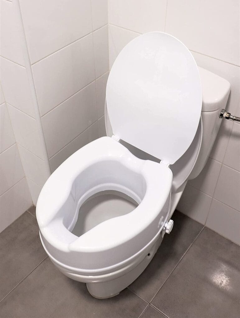 Elevador WC Adulto con Tapa (10 cm de altura), Alzador WC Adulto, Asiento Elevador WC Universal, Adaptador WC para Mayores y Minusválidos
